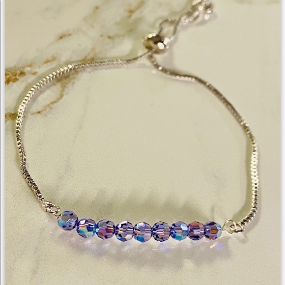 COPY - Tanzanite Swarovski crystal bracelet sparkly - Picture 3 of 4